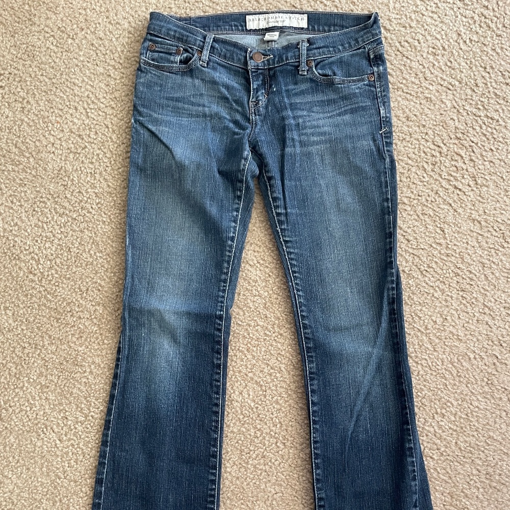 Boot- cut, low-rise denim